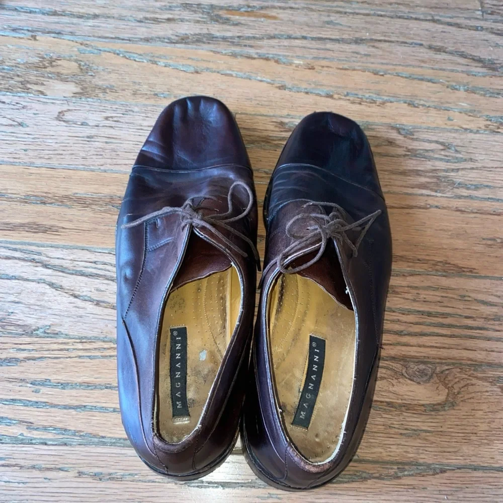 Vintage Magnanni Oxford  Shoes Dark Brown Toscana Global Italy Super Prime 9-10